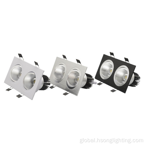 custom led signs 2 head square recessed downlight 2*10w Manufactory